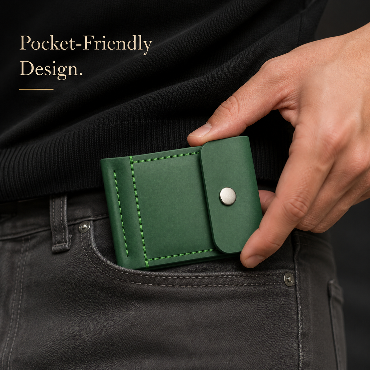 Matte Green Leather Wallet