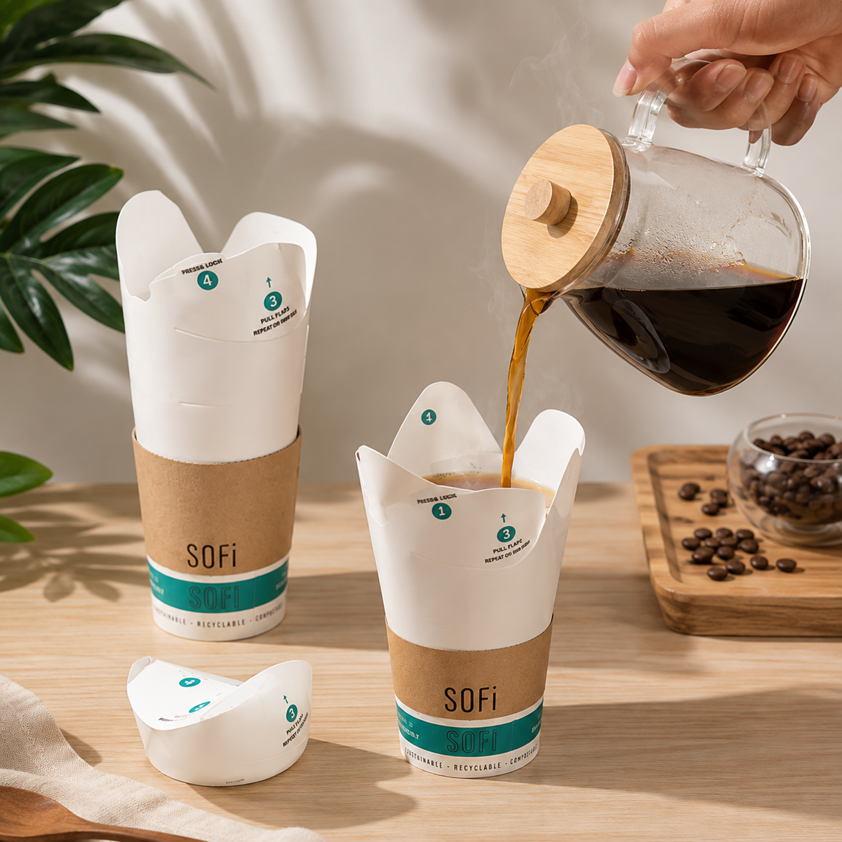 Biodegradable Foldable Coffee Cups