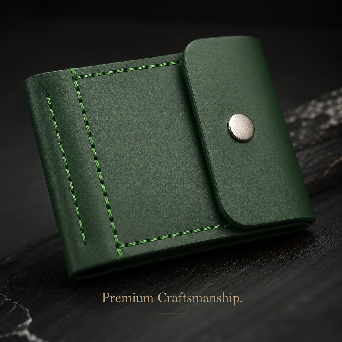 Matte Green Leather Wallet