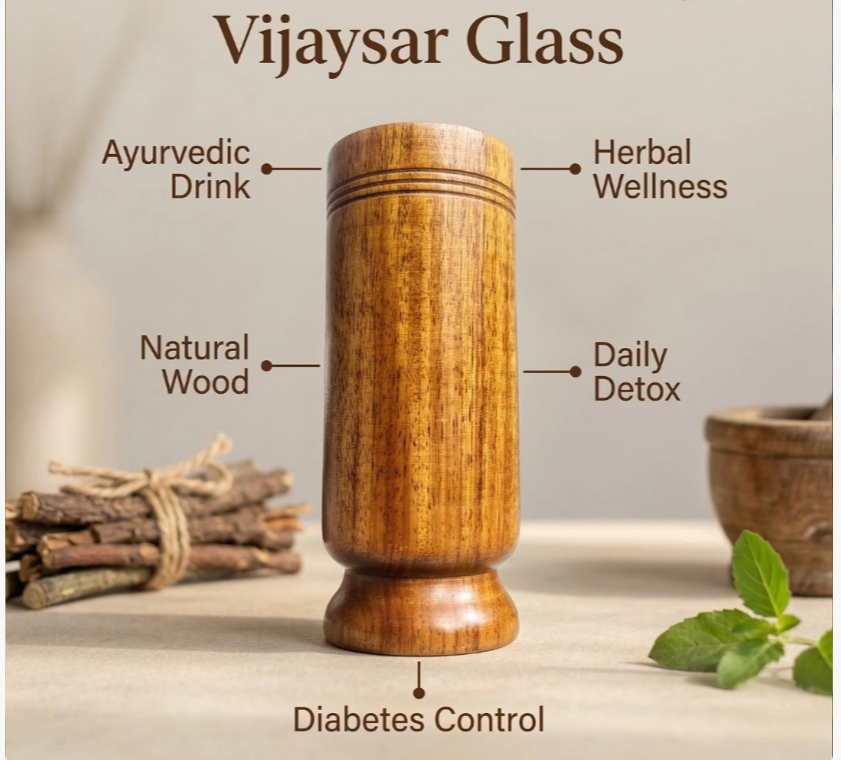 Vijaysaar Wooden Glass – Natural Sugar Balance Tumbler