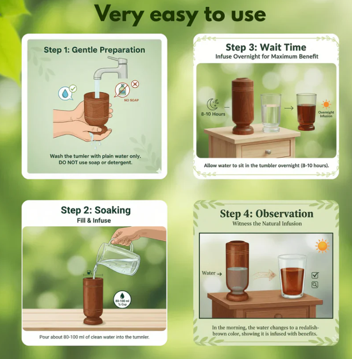 Vijaysaar Wooden Glass – Natural Sugar Balance Tumbler
