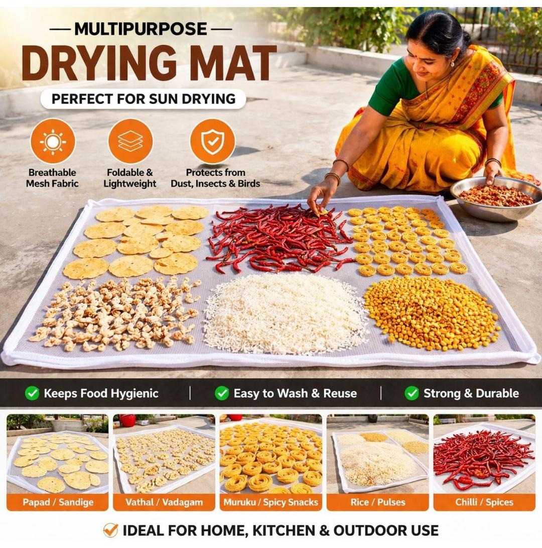 Universal Hygienic Sun Drying Mat for Masala