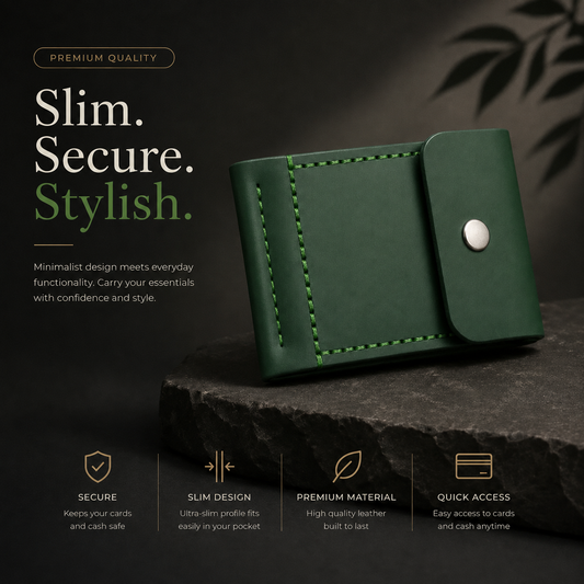 Matte Green Leather Wallet